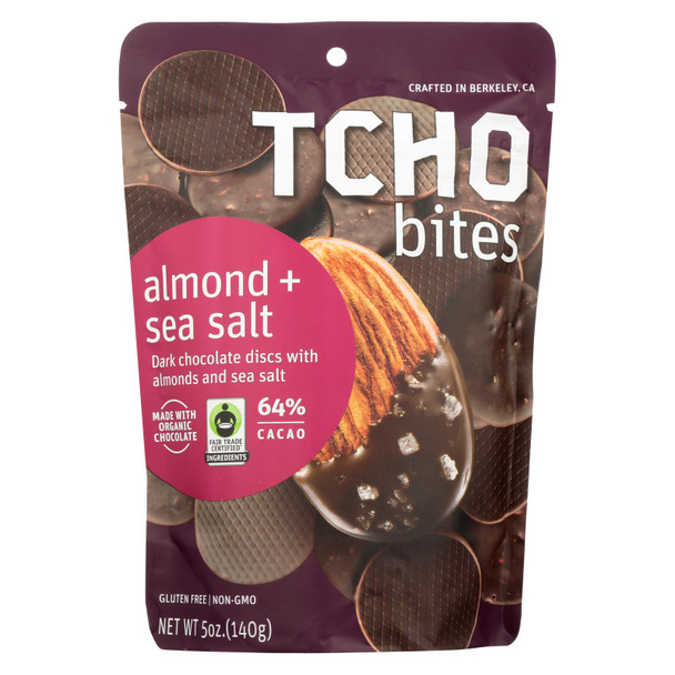 Tcho Chocolate Almond And Sea Salt Bites  - Case of 12 - 5 OZ