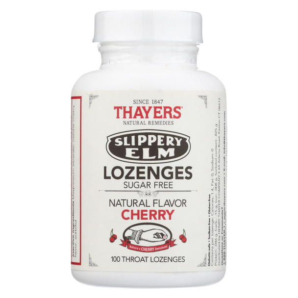 Thayers Natural Remedies Slippery Elm Lozenges, Sugar-Free Cherry,  - 1 Each - 100 CT