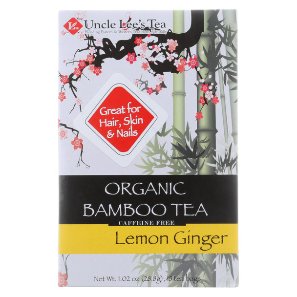 Uncle Lee's Tea Organic Bamboo Tea In Lemon Ginger Flavor  - Case of 6 - 18 BAG