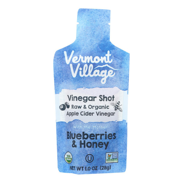 Vermont Village Blueberries & Honey Raw & Organic Apple Cider Vinegar Shot  - Case of 12 - 1 FZ