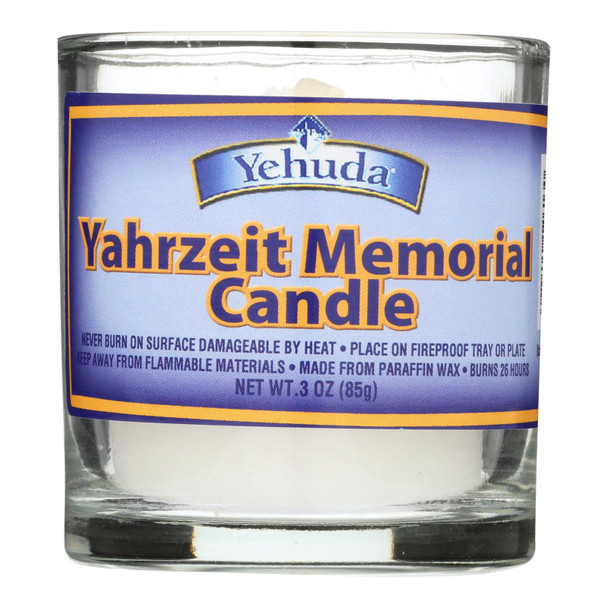 Yehuda Yahrzeit Memorial Candle  - 1 Each - CT