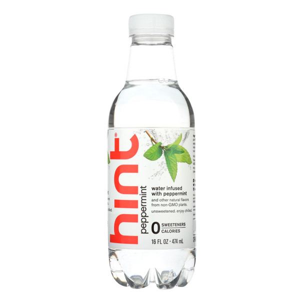 Hint Unsweet Water, Peppermint  - Case of 12 - 16 FZ