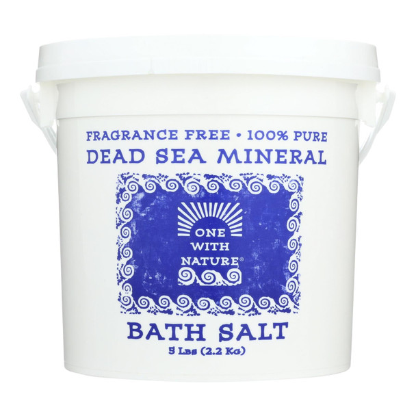 One With Nature Bath Salt, Dead Sea Bath Salts, Fragrance Free  - 1 Each - 5 LB