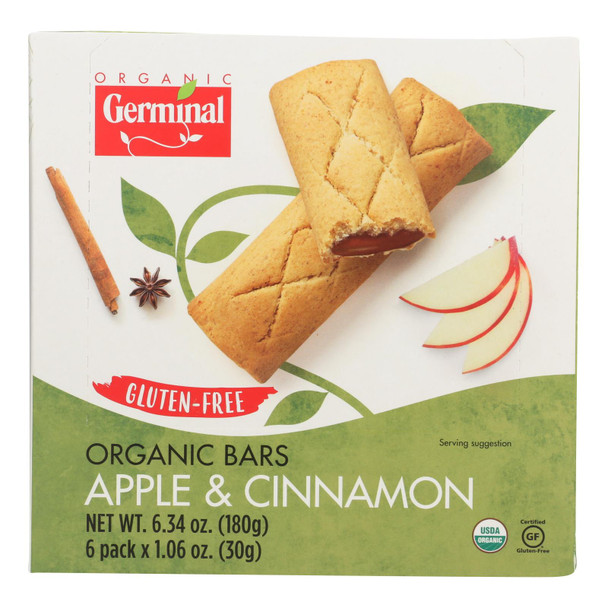 Germinal Organic - Bars Apple Cinnamon - Case of 10 - 6.34 OZ