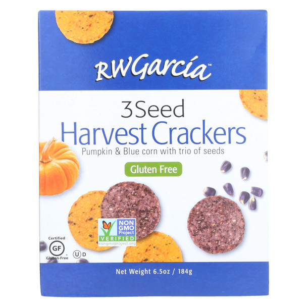 R.W. Garcia 3 Seed Harvest Crackers  - Case of 6 - 6.5 OZ