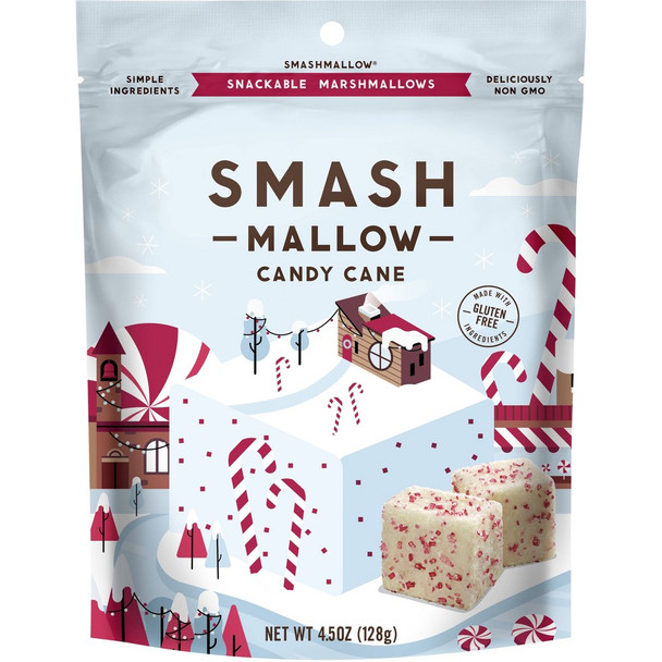 Smashmallow Snackable Marshmallows - Candy Cane - Case of 12 - 4.5 oz