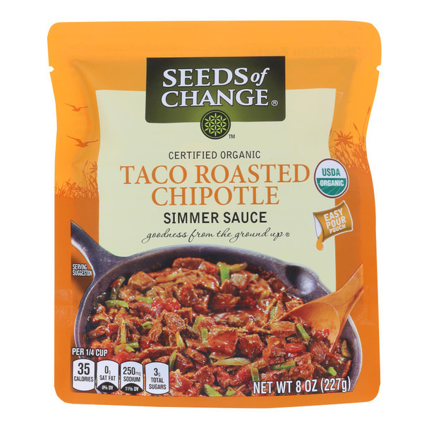 Seeds Of Change (Ca) Taco Roasted Chipotle Simmer Sauce - Case of 6 - 8 OZ