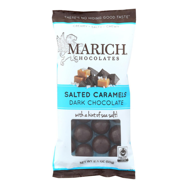 Marich Dark Chocolate Sea Salt Caramels  - Case of 12 - 2.1 OZ