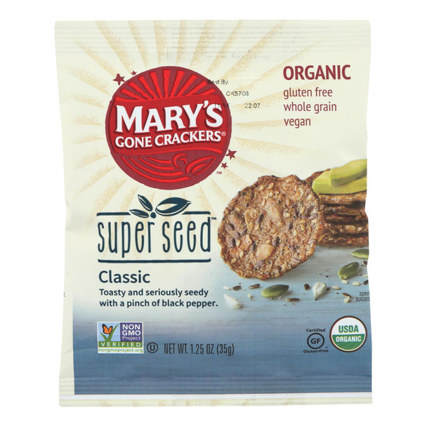 Mary's Gone Crackers Super Seed Classic Crackers  - Case of 20 - 1.25 OZ