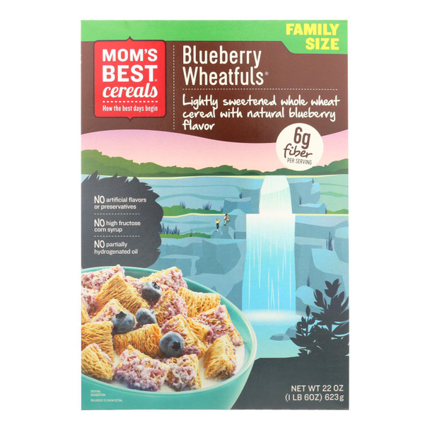 Mom's Best Cereal® Lightly Sweetened Whole Wheat Cereal Blueberry Wheatfuls - Case of 12 - 22 OZ