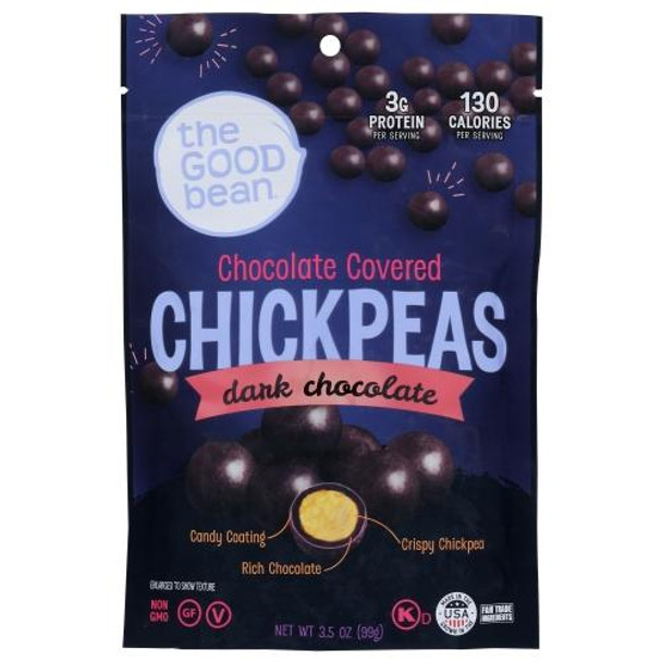 The Good Bean - Chickpea Snack Dark Chocolate - Case of 8 - 3.5 OZ
