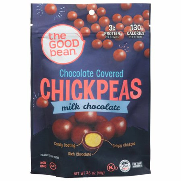 The Good Bean - Chickpea Snack Milk Chocolate - Case of 8 - 3.5 OZ
