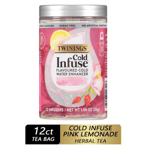 Twinings Tea - Tea Cold Infuse Pink Lemonade - Case of 6 - 12 CT