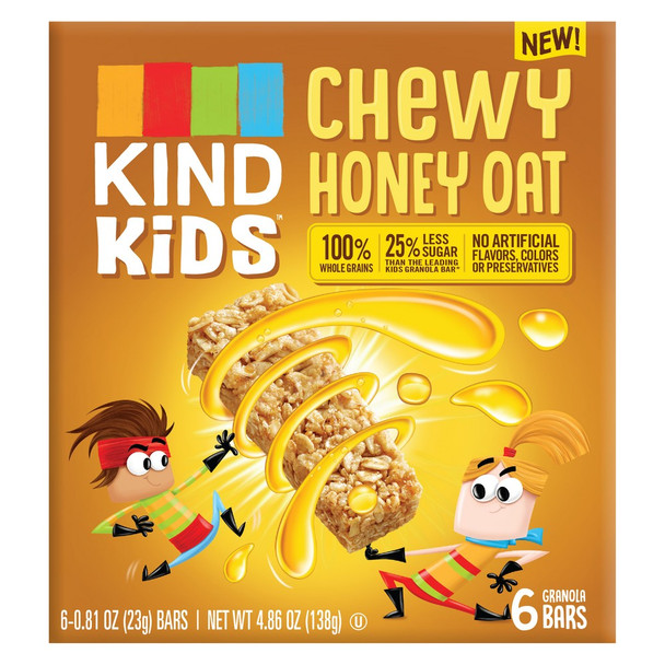 Kind - Bar Chewy Honey Oat - Case of 8 - 6/.81 OZ