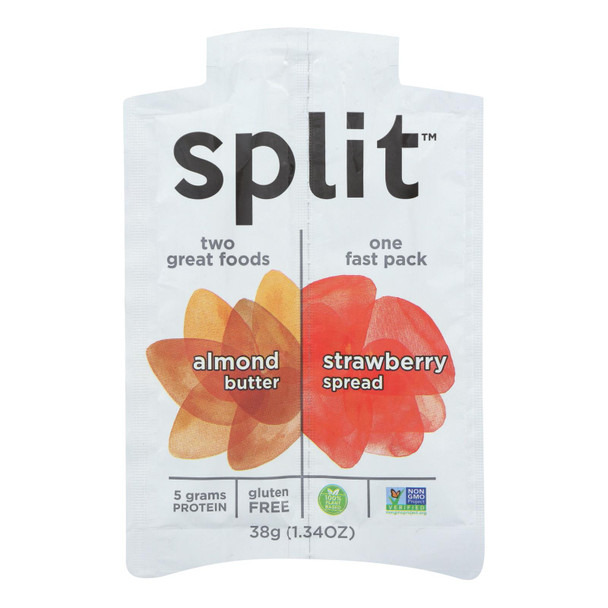 Split Nutrition - Almond Butter & Strawbery - Case of 10 - 1.34 OZ