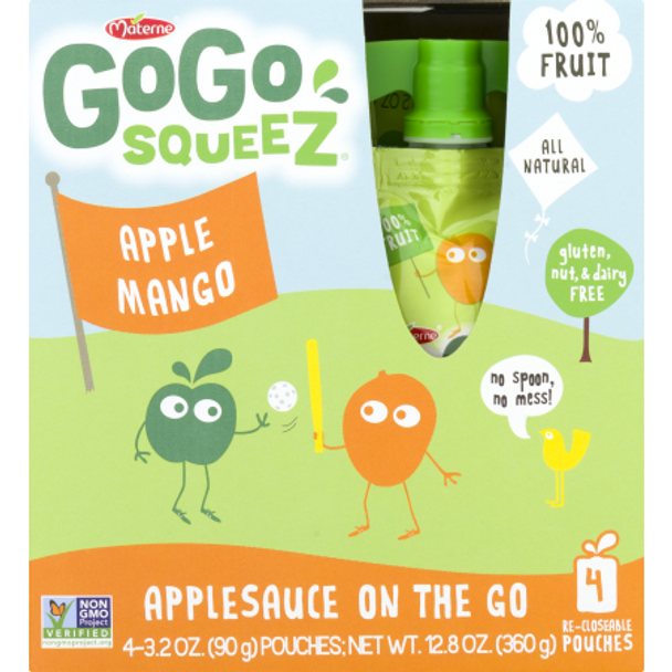 Gogo Squeez Apple Sauce - Case of 12 - 4/3.2 OZ