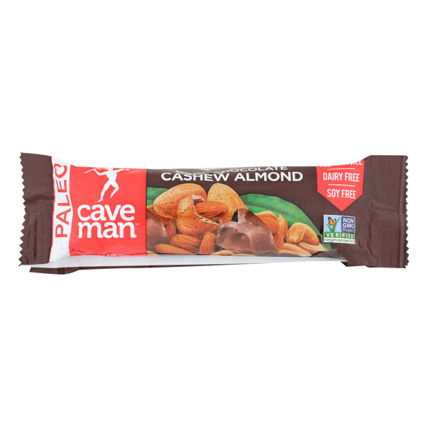 Caveman Dark Chocolate Cashew Almond Nutrition Bar  - Case of 12 - 1.4 OZ