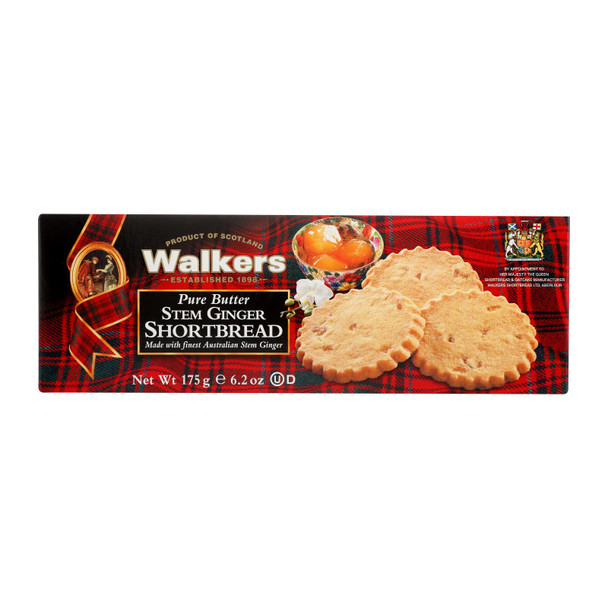 Walkers Shortbread - Cookies Stem Ginger - Case of 12 - 6.2 OZ