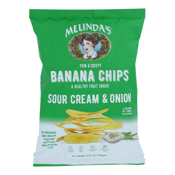 Melinda's - Banana Chip Scrm/onion - Case of 15 - 5 OZ