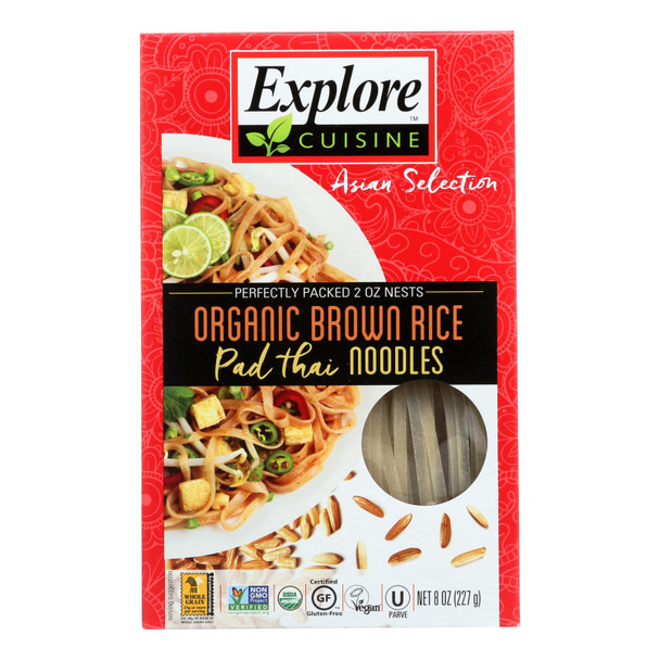 Explore Cuisine Organic Brown Rice Pad Thai Noodles - Case of 6 - 8 OZ