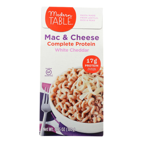 Modern Table® Mac & Cheese Complete Protein White Cheddar - Case of 6 - 6.35 OZ
