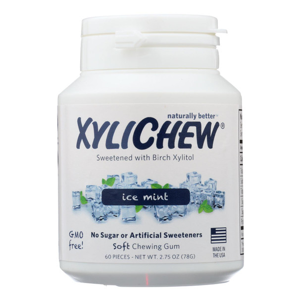 Xylichew Ice Mint Chewing Gum  - Case of 4 - 60 PC