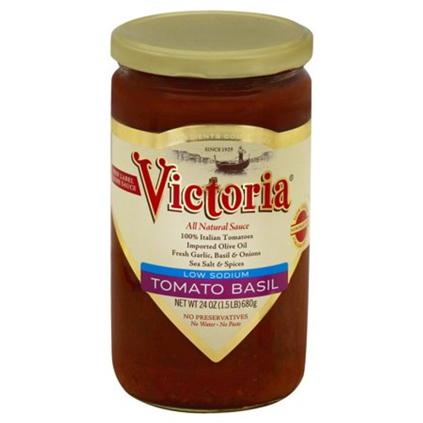 Victoria Tomato Basil Premium Sauce - Case of 6 - 24 FZ