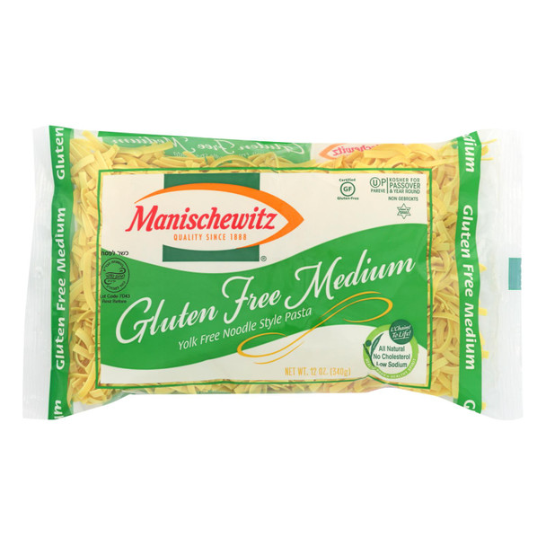 Manischewitz Gluten-Free Medium Egg Noodles  - Case of 12 - 12 OZ