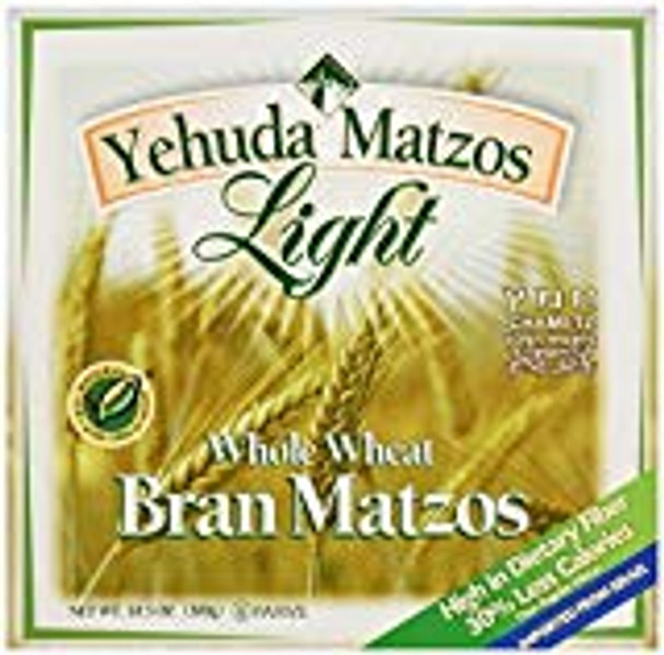 Yehuda Matzos, Light Whole Wheat Bran Matzos - Case of 12 - 10.5 OZ