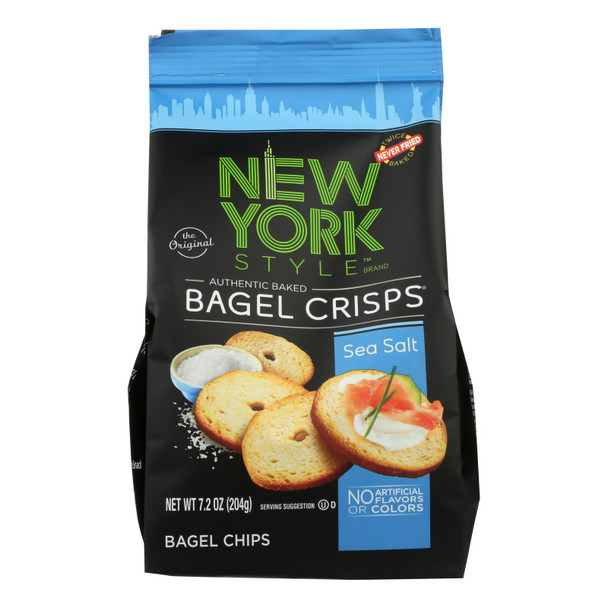 New York Style Bagel Chips, Sea Salt  - Case of 12 - 7.2 OZ