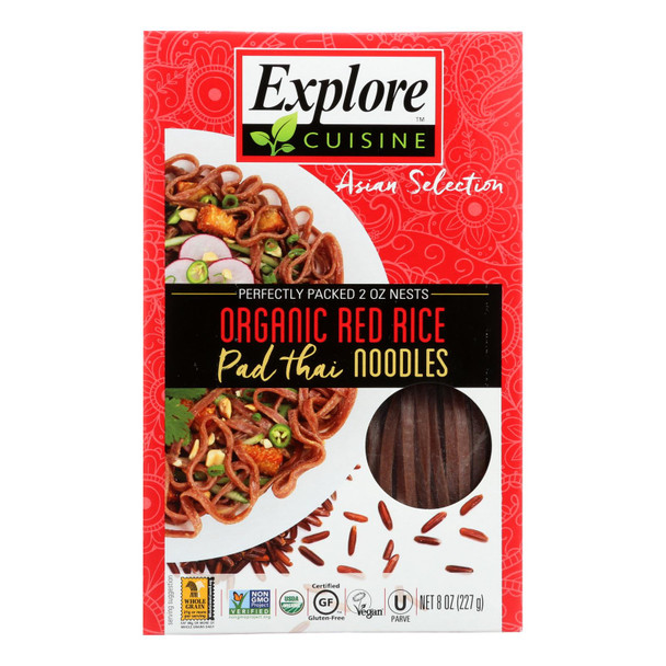 Explore Cuisine Organic Red Rice Pad Thai Noodles - Case of 6 - 8 OZ