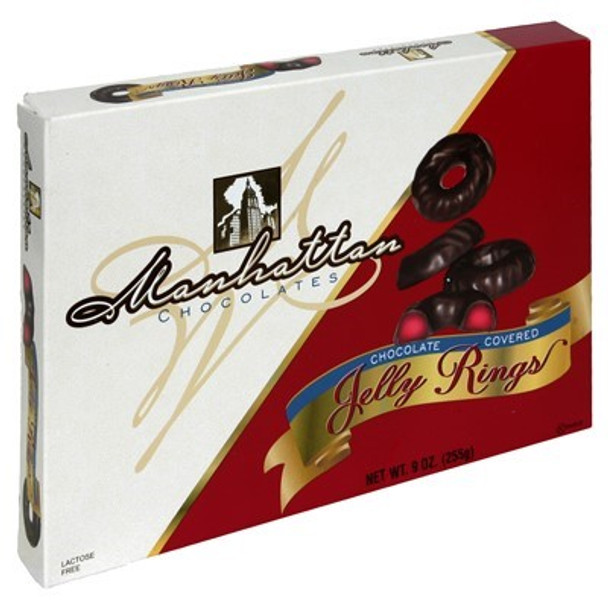Manhattan Chocolates - Jelly Rings Raspberry Gft Bx - Case of 12 - 9 OZ