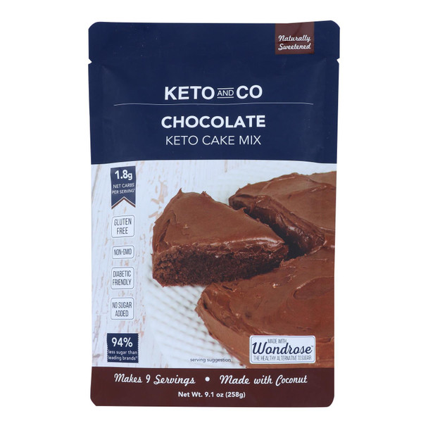 Keto & Co - Cake Mix Chocolate Keto - Case of 6-9.1 OZ