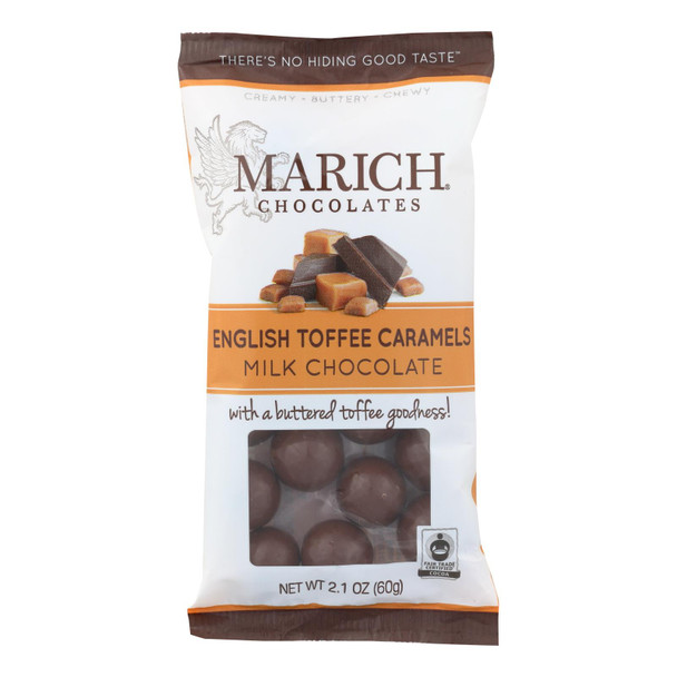 Marich English Toffee Milk Chocolate Caramels  - Case of 12 - 2.1 OZ Marich English Toffee Milk Chocolate Caramels  - Case of 12 - 2.1 OZ