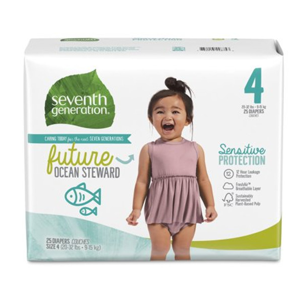 Seventh Generation - Baby Diaper Stage 4 20-32lb - Case of 4-25 CT