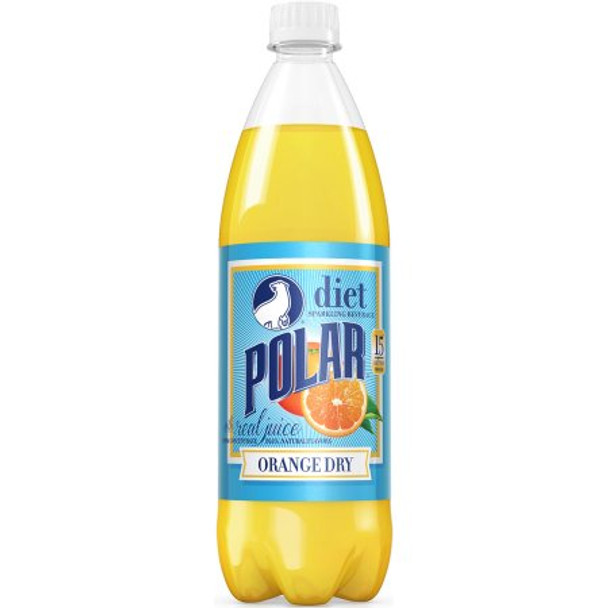 Polar Beverages - Orange Dry Diet - Case of 12 - 33.8 FZ
