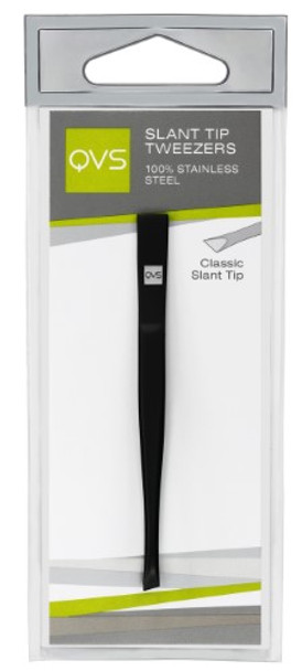 Qvs - Tweezer Slant Tip Black - 1 Each 1-EA