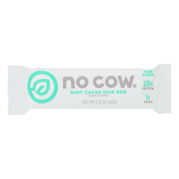 No Cow Bar Mint Cacao Chip Bar - Case of 12 - 2.12 OZ