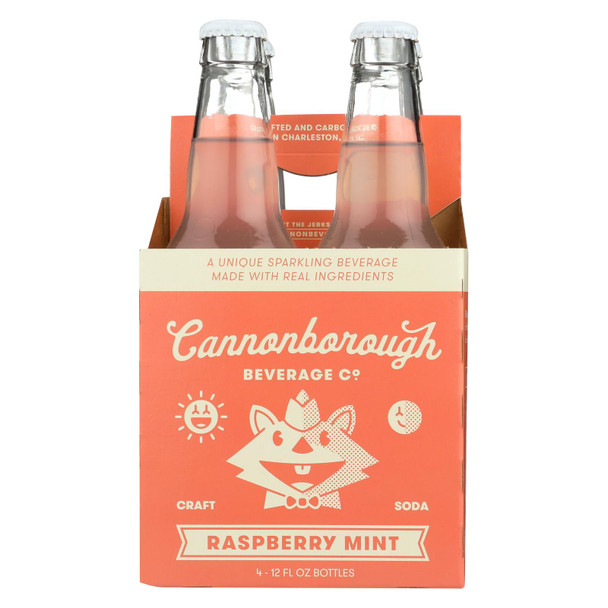 Cannonborough Beverage - Soda Raspberry Mint 4 Pack - Case of 3 - 4/12 FZ