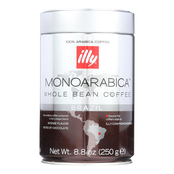 Illy Monoarabica Brazilian Whole Bean Coffee  - Case of 6 - 8.80 OZ