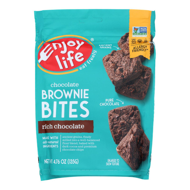 Enjoy Life Rich Chocolate Brownie Bites  - Case of 6 - 4.76 OZ