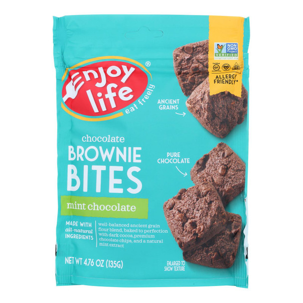 Enjoy Life Mint Chocolate Brownie Bites - Case of 6 - 4.76 OZ