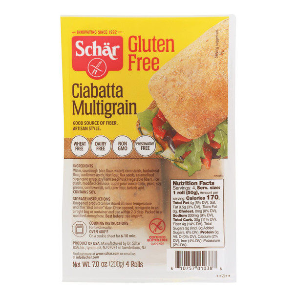 Schar - Ciabatta Multigrain - Case of 5-7.0 OZ