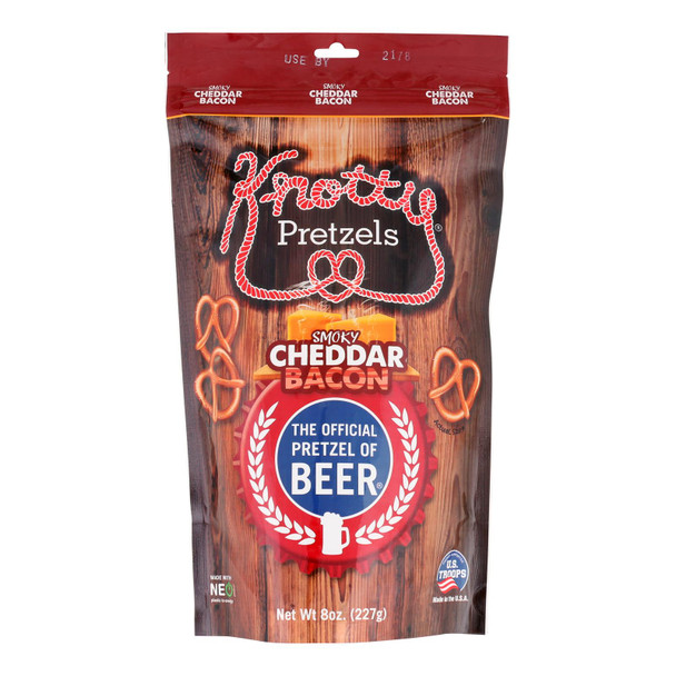 Knotty Pretzels - Pretzels Smokey Chedder Bacon - Case of 12-8 OZ