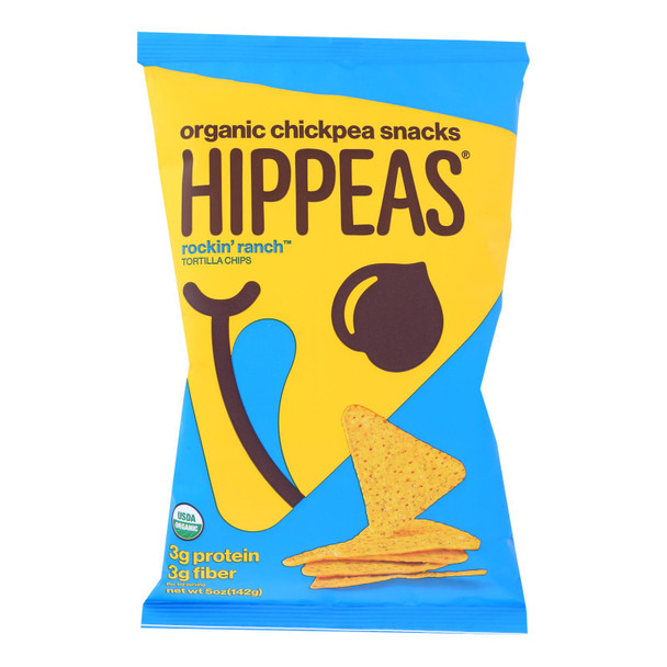 Hippeas - Chickpea Torilla Chips Ranch - Case of 12 - 5 OZ