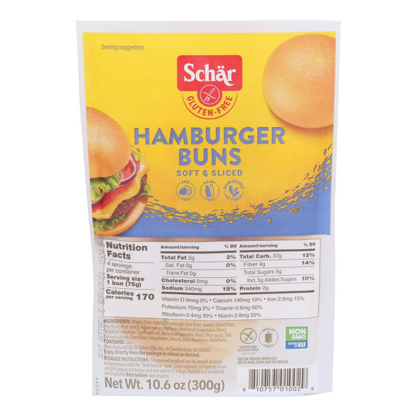 Schar - Rolls Hamburger Buns - Case of 5 - 10.6 OZ