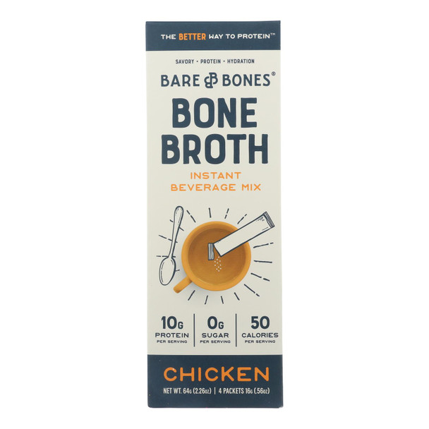 Bare Bones Broth - Bone Broth Chicken Instant - Case of 8-2.26 OZ