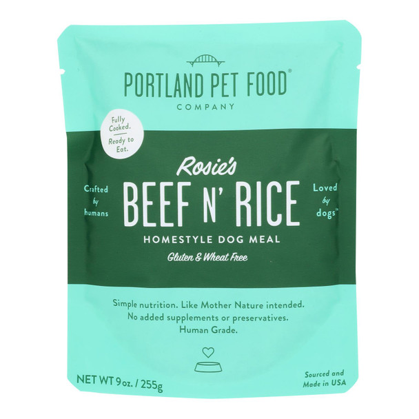 Portland Pet Food Company - Dog Meal Homestyle Beef Rice - Case of 8-9 OZ