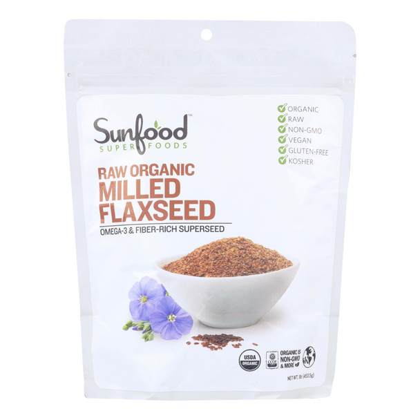 Sunfood - Flax Seeds Organic Milled - 1 Each -16 OZ