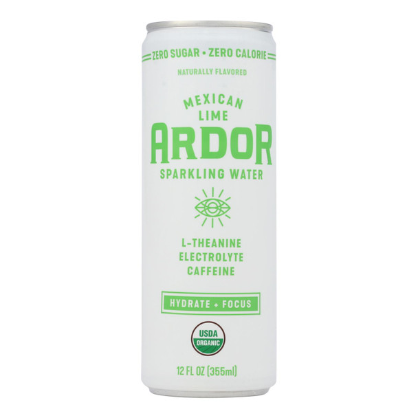 Ardor Sparkling Water - Sparkling Water Mexican Lime - Case of 12-12 FZ